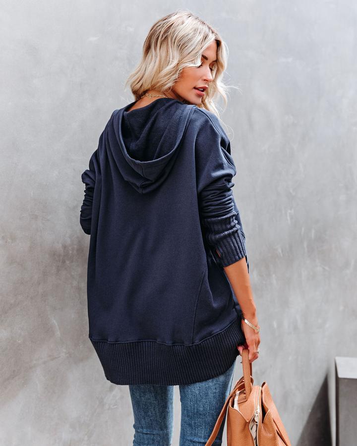 Blusa Sudadera con Cuello en V y Botones