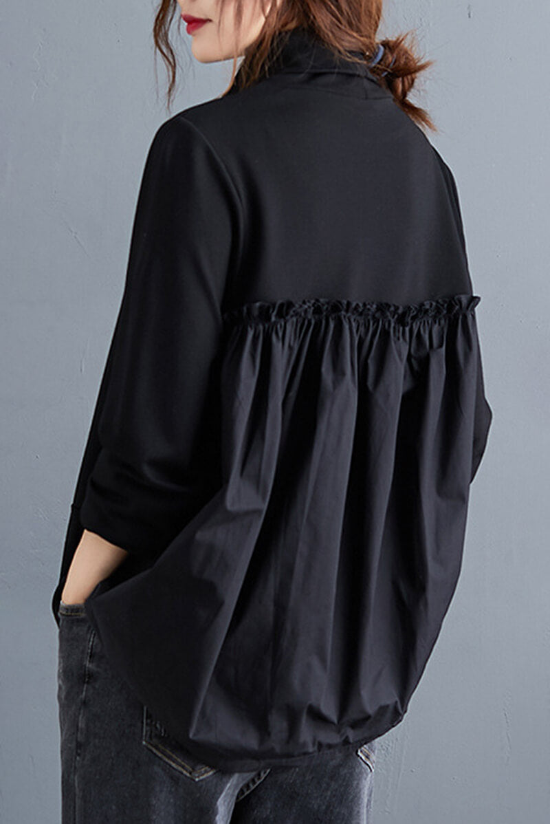 Blusa de oficina con cuello alto