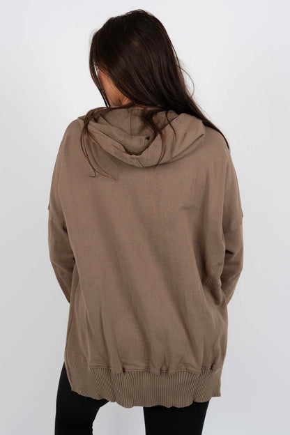 Blusa Sudadera con Cuello en V y Botones