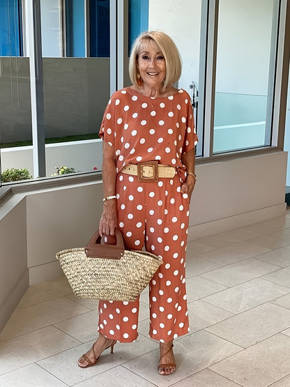 Conjunto Polka Dot de Camisa y Pantalón