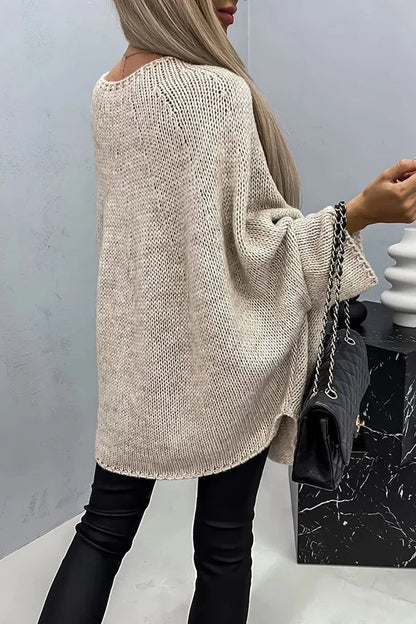 Blusa tipo poncho de punto de canalé de Vila