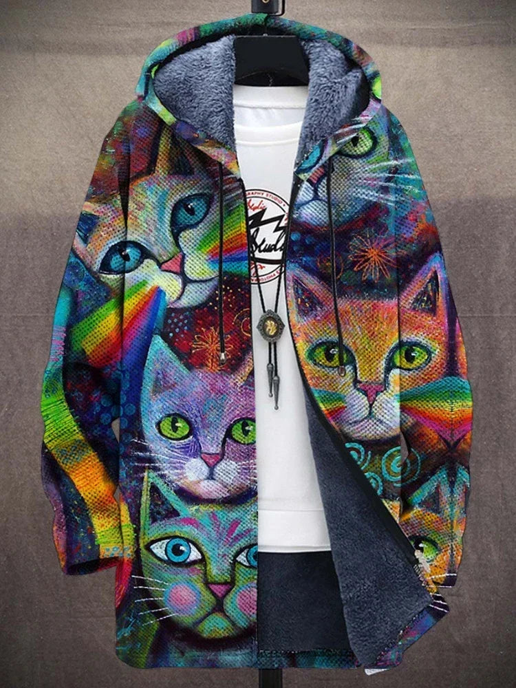 ABRIGO CON ESTAMPADO ARTÍSTICO